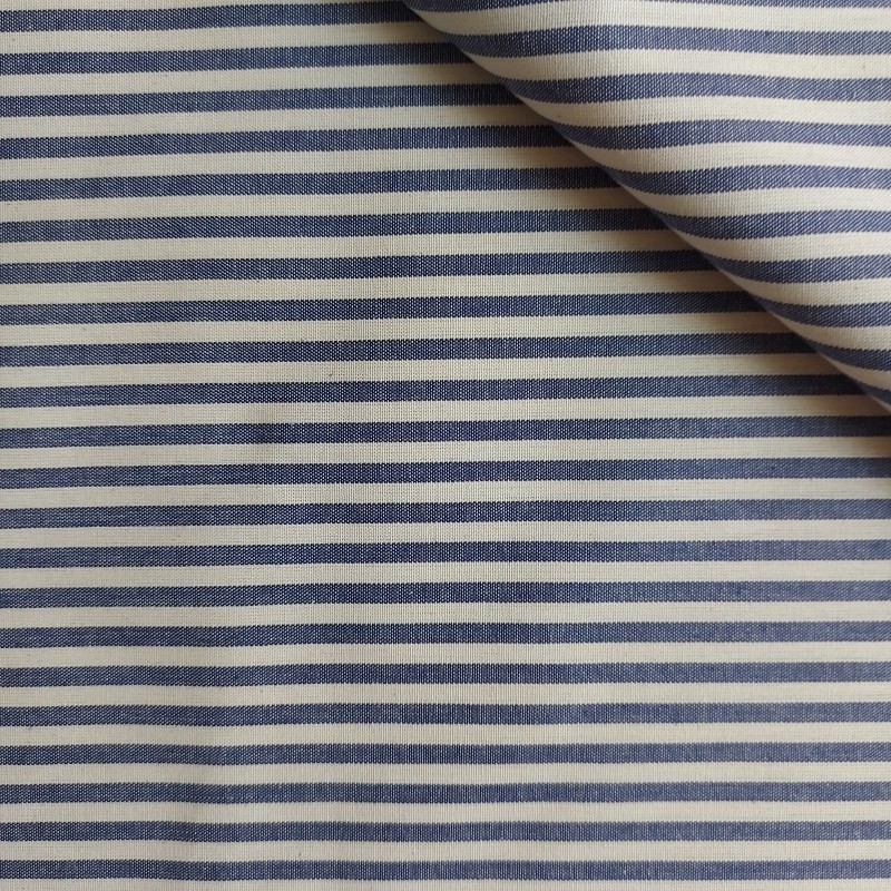 Tessuto Tirolo a Rige Blu e Bianche - Altezza 180 cm